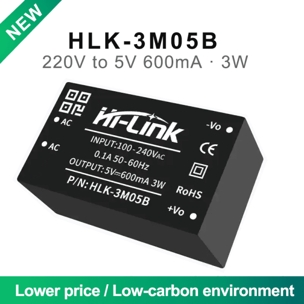 Compatible with HLK-PM01 AC to DC 5v 3w Step Down mini Power Supply Module Converter Intelligent household switch power module HLK-3M05B
