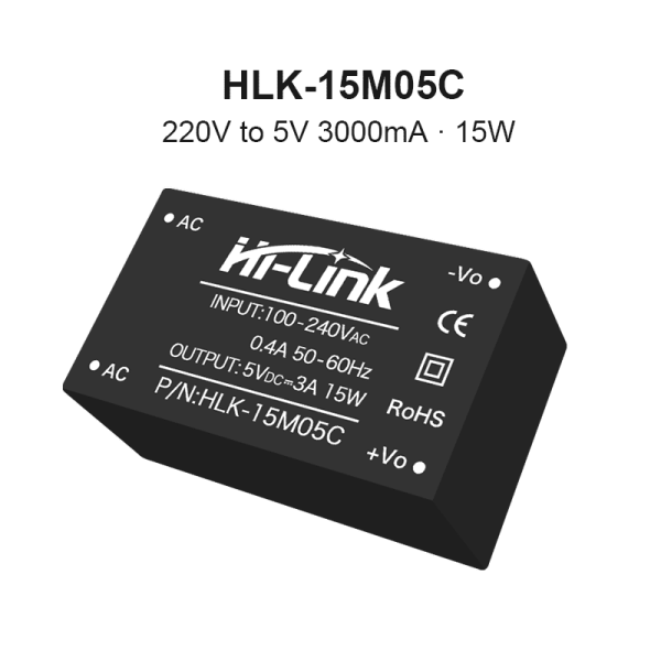 AC-DC HLK-15M05C 15W 220V to 5V9V12V15V24V voltage reduction isolation switch power supply converter module stabilizing EMC circuit