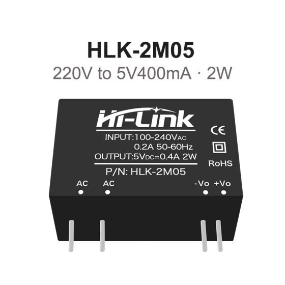 AC-DC power module 2W series 220V to 3.3V5V12V24V voltage reduction and stabilization single circuit output HLK-2M05