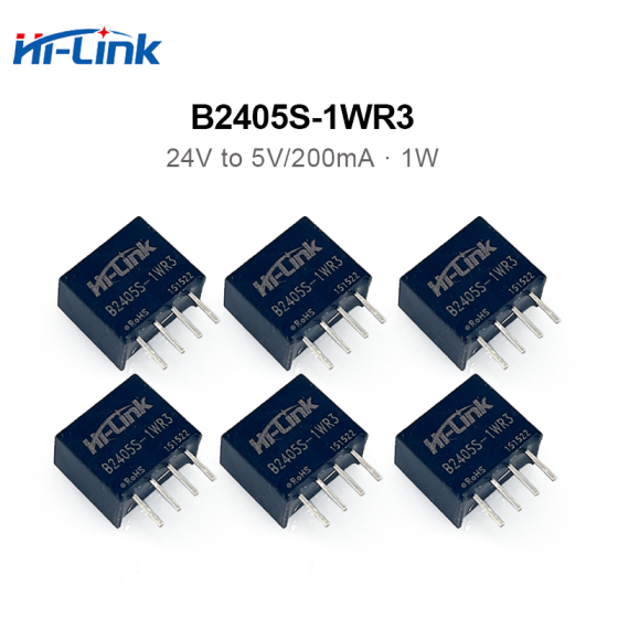 B2405S-1WR3 B2412S-1WR3 B2415S-1WR3 B2424S-1WR3 24V to 5V/12V/15V/24V 1W 200mA DC to DC 88% transfer input power supply module