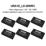 URA1D12LD-20WR3 URA1D05LD/URA1D15LD/URA1D24LD DCDC isolated power module with 110v to 3.3/5/9/15/24V dual output