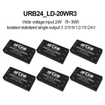 URB2405LD-20WR3 URB2412LD/URB2409LD/URB2424LD DCDC isolated and regulated power module 24V to 3.3/9/12/15/24V single channel