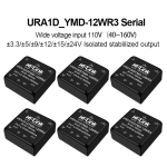 URA1D05YMD-12WR3 URA1D12YMD/ URA1D24YMD DC-DC isolated power module isolation stablized dual output power converter module