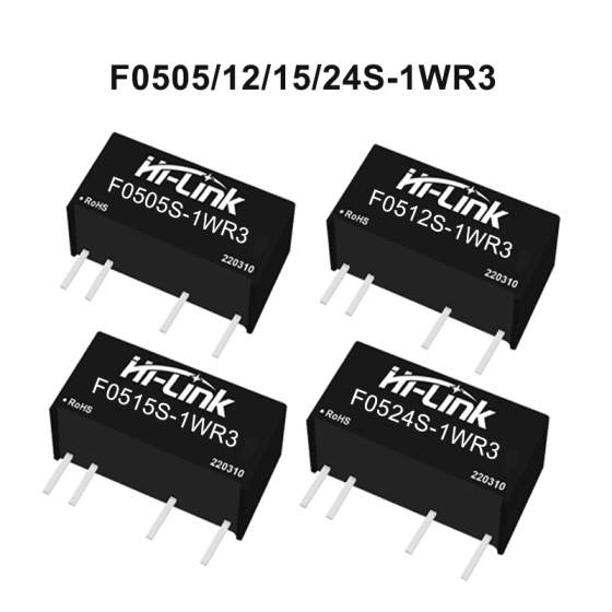 F0505/F0512/F0515/F0524S-1WR3 DC to DC 5V to 5v/12V/15v/24v 1W Isolated constant voltage input non stabilized voltage single ourput converter module