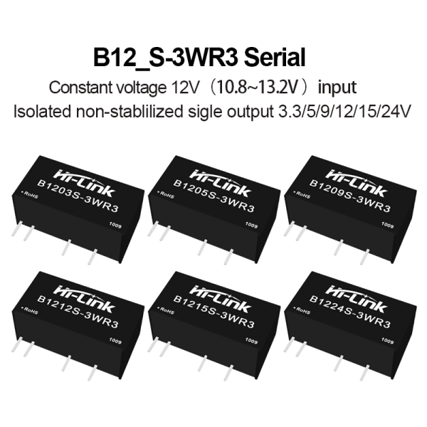 B1205S-3WR3 power module B1203/B1209/B1212/B1215/B1224S-3WR3 isolated non stabilized voltage power converter