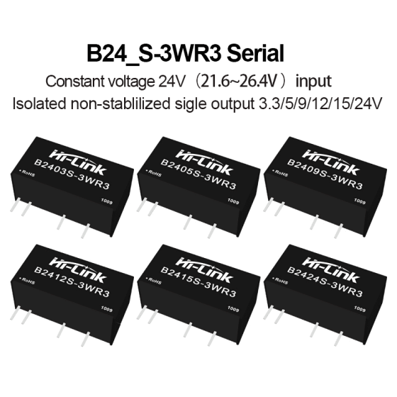 B2405S-3WR3 power module B2403/B2409/B2412/B2415/B2424S-3WR3 isolated non stabilized voltage power converter
