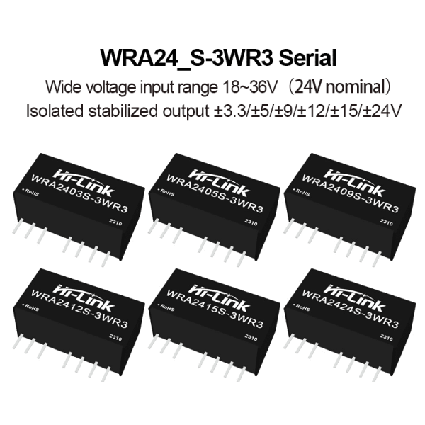 WRA2405S-3WR3 isolated power module WRA2403/2409/2412/242424S-3W dual output Power Converter