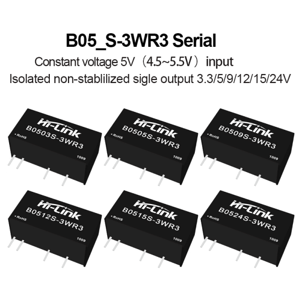 B0505S-3WR3 power module B0503/B0509/B0512/B0515/B0524S-3WR3 isolated non stabilized voltage power converter