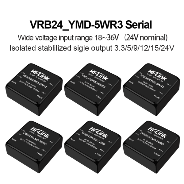 VRB2405YMD-5WR3 Power Converter VRB2403/VRB2412/VRB2415/VRB2424YMD-5WR3 DC-DC isolated stable voltage output power supply module