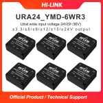 URA2405/12/24YMD-6WR3 DC-DC isolated power module 24V to 5V/12V/24V dual output power converter