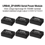 URB4805ZP-6WR3/URB4809ZP/URB4812ZP/URB4815ZP/URB4824ZP 48V to 3.3V/5V/9V/12V/15V/24V 6W DC to DC Isolation Voltage Power Converter Module