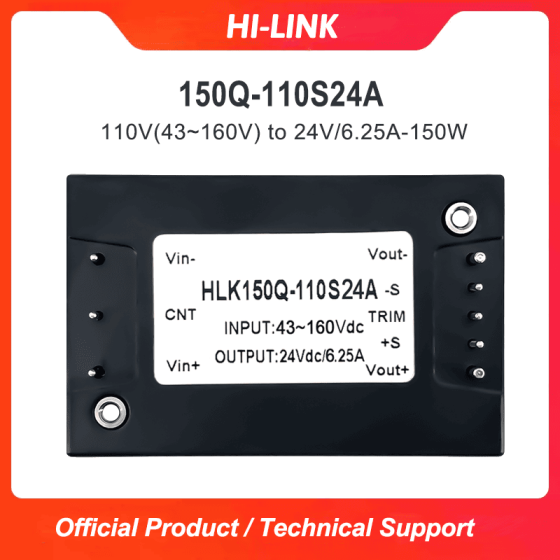 DC/DC half-brick power converter module 150Q-110S24A isolated and stabilized 110V to 24V single circuit 150W