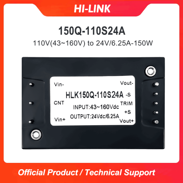 DC/DC half-brick power converter module 150Q-110S24A isolated and stabilized 110V to 24V single circuit 150W