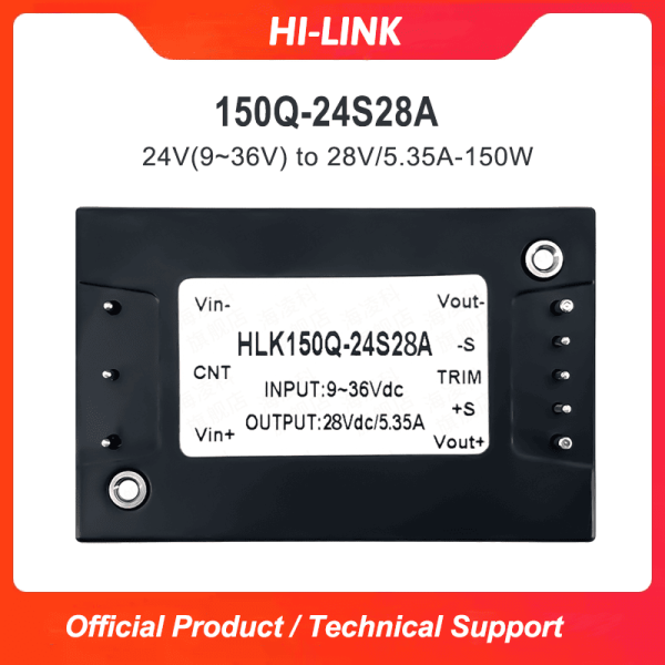 DC/DC half-brick power converter module 150Q-24S28A isolated and stabilized 24V to 28V single circuit 150W