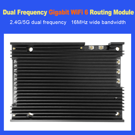 Dual Band WiFi 6 Gigabit AX3000 OpenWrt Ethernet UART WIFI Routing Module MT7981B+MT7976C+MT7531A chip Gateway Module with Cooling Fin HLK-RM65