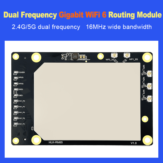 Dual Band WiFi 6 Gigabit AX3000 OpenWrt Routing Module MT7981B MT7981B+MT7976C+MT7531A chip Gateway Module without Cooling Fin HLK-RM65