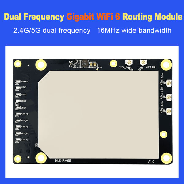 Dual Band WiFi 6 Gigabit AX3000 OpenWrt Routing Module MT7981B MT7981B+MT7976C+MT7531A chip Gateway Module without Cooling Fin HLK-RM65