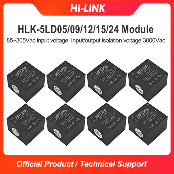 85~305Vac Input AC/DC 5W 5V/9V/12V/15V/24V Step Down Mini Power Supply Converter Switch Power Module HLK-5LD05/5LD12/5LD24