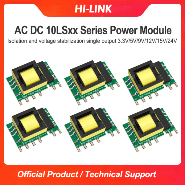 10LS03/10LS05/10LS09/10LS12/10LS15/10LS24 Hi-link AC-DC 220v to 3.3/5/9/12/15/24V 5w Step Down Mini Power Supply Converter Module